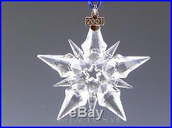 Swarovski Austria Crystal 2001 ANNUAL CHRISTMAS ORNAMENT STAR SNOWFLAKE Box COA