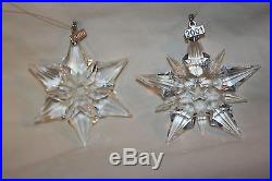 Swarovski Austrian Crystal Annual Snowflake Xmas Ornaments 2000 & 2001 NR