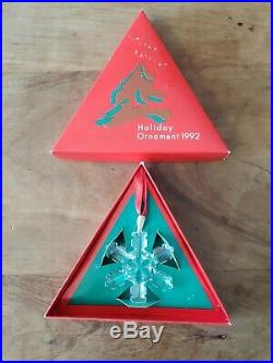 Swarovski Austrian Crystal Snowflake Annual Holiday Ornament 1992 Christmas