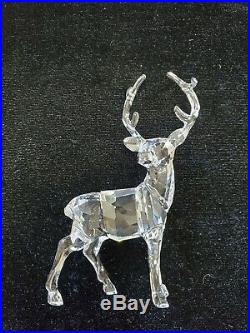 Swarovski CHRISTMAS STAG Ornament Reindeer Clear Crystal collectable