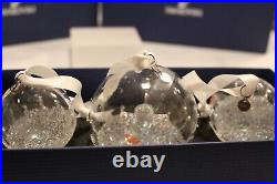 Swarovski Christmas Ball Ornament 2015 Set of Three Crystal Retired 5136414 NIB