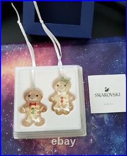 Swarovski Christmas Gingerbread Couple Ornament Crystal # 5281766 Retired