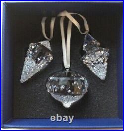 Swarovski Christmas Ornaments Set of Three Pendant Clear 5223618 New in Gift Box