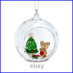 Swarovski Christmas Scene Ball Ornament Crystal 5533942 Tree Bear New In Box