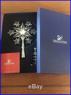 Swarovski Christmas Star Crystal and Chrome Tree Topper Pristine with Box & Cert