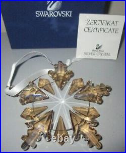 Swarovski Christmas WINTER SPARKLE Gold Crystal Snowflake Ornament New Box + COA