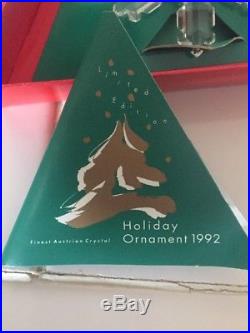 Swarovski Crystal 1992-SNOWFLAKE Annual Christmas Ornament With Box & COA