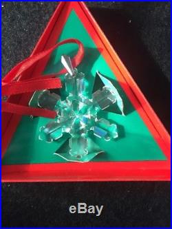 Swarovski Crystal 1992-SNOWFLAKE Annual Christmas Ornament With Box & COA