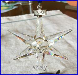 Swarovski Crystal 1993 Holiday Star Snowflake Christmas Ornament Original Box