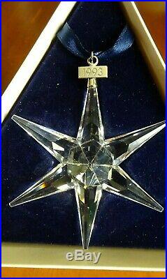 Swarovski Crystal 1993 Large Snowflake Christmas Ornament In Original Box