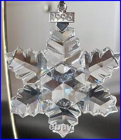Swarovski Crystal 1996 Large Snowflake Annual Christmas Ornament With Box