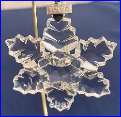Swarovski Crystal 1996 Large Snowflake Annual Christmas Ornament With Box