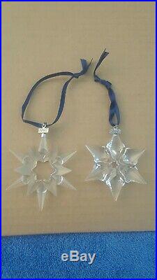 Swarovski Crystal 1997, And 2000, Annual Snowflake Christmas Ornaments, No Boxes