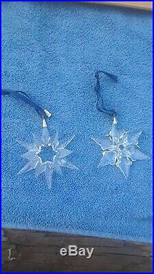 Swarovski Crystal 1997, And 2000, Annual Snowflake Christmas Ornaments, No Boxes