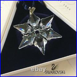 Swarovski Crystal 2000 Annual Snowflake Star Christmas Ornament Boxes & Insert