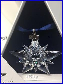 Swarovski Crystal 2001 Christmas Star Snowflake Ornament 267941 New MIB + Cert