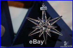 Swarovski Crystal 2005 Snowflake/Star Christmas Ornament Ltd Annual Ed Box/COA
