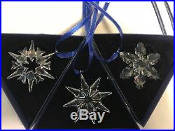 Swarovski Crystal 2007 2008 2009 Annual Star Snowflake Christmas Ornament Bundle