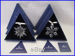 Swarovski Crystal 2010 + 2011 Annual Christmas Ornaments Snowflake Star in Boxes