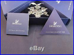 Swarovski Crystal 2010 Snowflake Christmas Ornament Mint With Both Boxes & COA