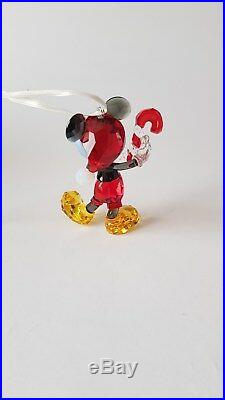 Swarovski Crystal 2018 Mickey Mouse Christmas Ornament with Candy Cane, 5412847