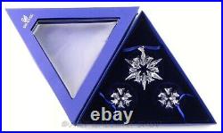 Swarovski Crystal #903409 CHRISTMAS 2007 ORNAMENTS STARS SNOWFLAKES Set of 3 Box