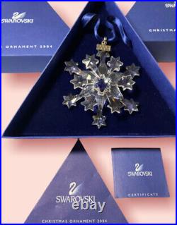 Swarovski Crystal Annual 2004 Snowflake Christmas Ornament MIB Sleeve COA