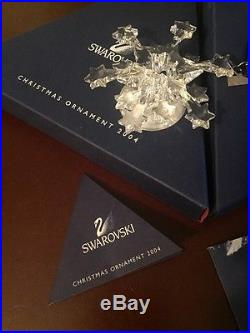 Swarovski Crystal Annual Christmas Ornament 2004 Snowflake Star Rockefeller Box