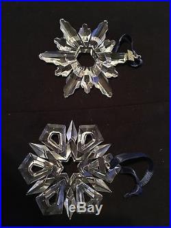 Swarovski Crystal Annual Snowflake Christmas Ornaments-1998 & 1999. Lot