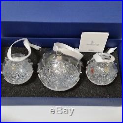 Swarovski Crystal Balls 2016 Annual Christmas Ornament Set of 3 #5223282 MIB