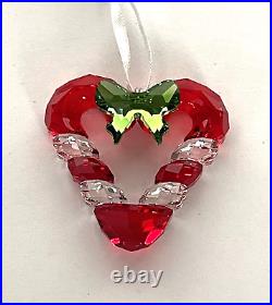Swarovski Crystal Candy Cane Heart Ornament (#5403314) New in Box
