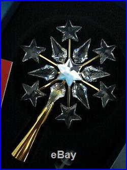 Swarovski Crystal Christmas 2003 Tree Topper Gold Ornament 632784 In Box COA