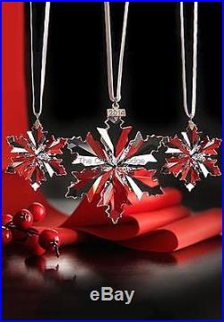 Swarovski Crystal Christmas 2014 Set Of 3 Ornaments 5059030 Mint Boxed Retired