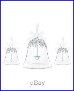 Swarovski Crystal Christmas Bell Ornament Set 2016. New In Box