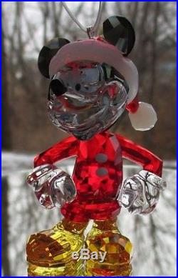 Swarovski Crystal Christmas Mickey Mouse Ornament New and Mint in Box