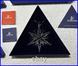 Swarovski Crystal Christmas Ornament Lot (2) 2003 & 2005