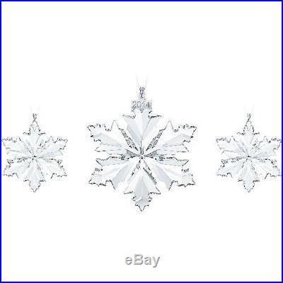 Swarovski Crystal Christmas Ornament Set (1 large + 2 small) 5059030 new 2014