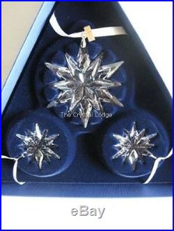Swarovski Crystal Christmas Ornament Set 2011 1092039 Mint Boxed Retired Rare