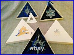 Swarovski Crystal Christmas Ornament Snowflake 1995 1996 1997 Box LIMITED ED Set