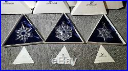 Swarovski Crystal Christmas Ornament Snowflake 1998 1999 2000 Box LIMITED ED Set
