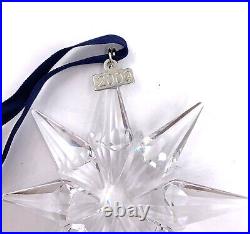 Swarovski Crystal Christmas Snowflake Star Ornament 2009 Retired Box Swan Mark