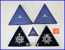Swarovski Crystal Christmas Star Snowflake Ornament Mixed Lot of 7 Ornaments