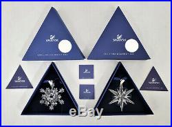 Swarovski Crystal Christmas Star Snowflake Ornament Mixed Lot of 7 Ornaments
