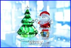 Swarovski Crystal Christmas Tree Santa Claus Bell Jar 5403170 Brand New In Box