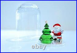 Swarovski Crystal Christmas Tree Santa Claus Bell Jar 5403170 Brand New In Box