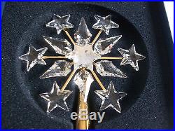 Swarovski Crystal Christmas Tree Topper Gold Retired In Box With Display