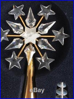 Swarovski Crystal Christmas Tree Topper Ornament Gold New