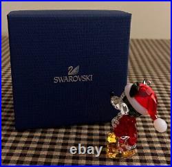 Swarovski Crystal Disney Mickey Mouse Christmas Figure Ornament New In Box
