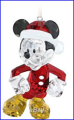 Swarovski Crystal Figurine #5004690 Mickey Mouse Christmas Ornament NIB