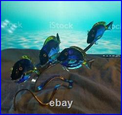 Swarovski Crystal Figurines School Of Surgeon Fish Scuba Blue